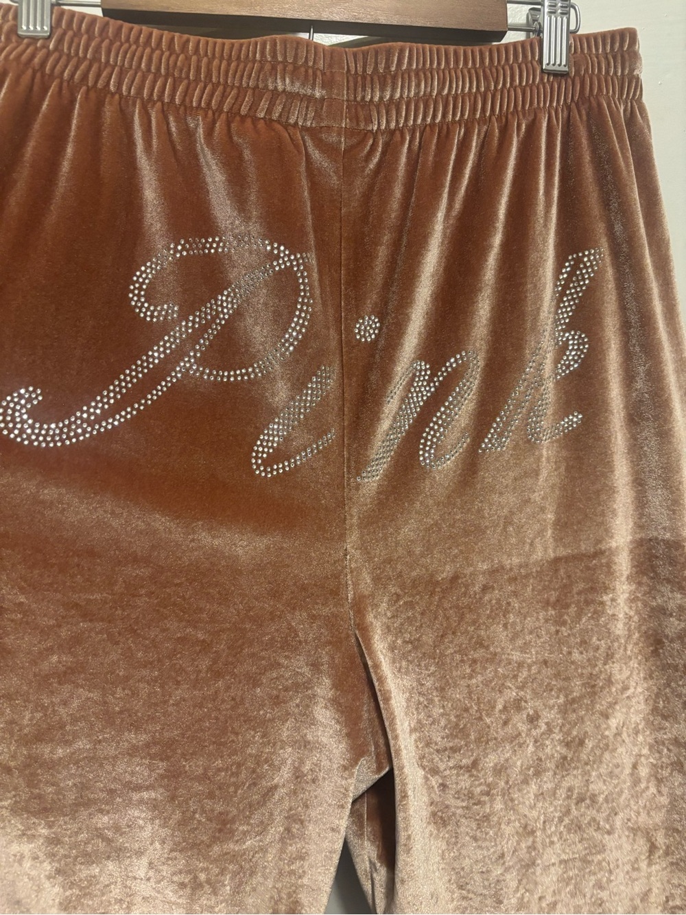 PINK BY VICTORIA’S SECRET•Velour Shine Logo Wide-Leg Pants - Picture 6 of 8